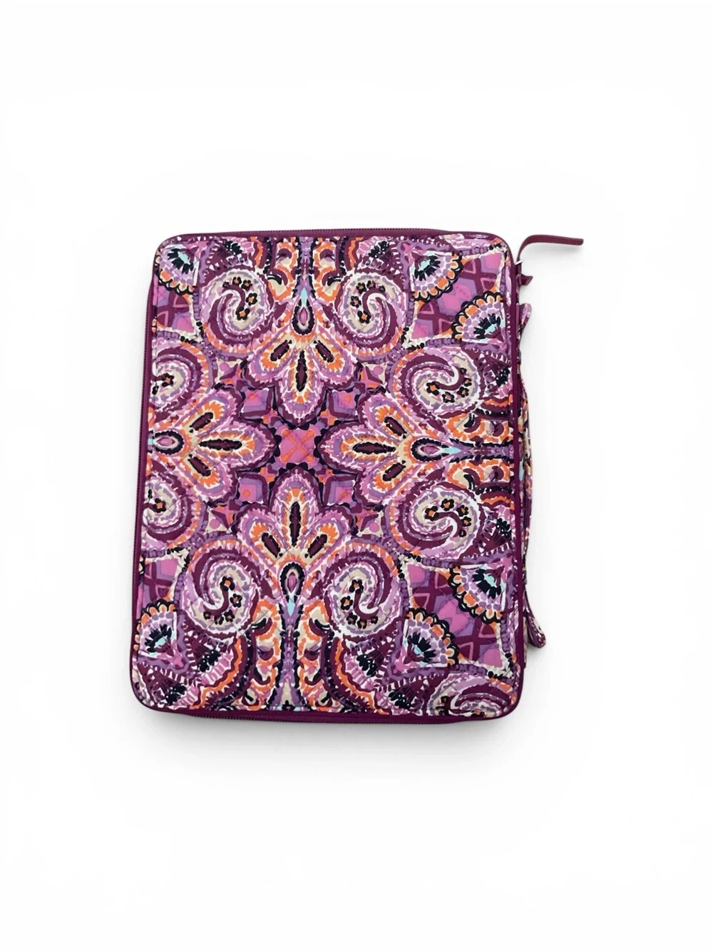 Vera Bradley Quilted Paisley Folio Tablet Organizer in Purple and Orange